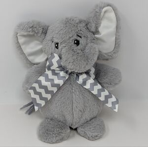 Bearington Baby Elephant Plush Baby Stuffed Animal Chevron